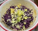 A picture of step 8 of Red Cabbage Okonomiyaki Fritter.