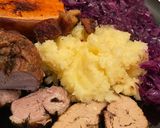 Sült liba máj zsíros krumplival, almás lila káposztával és Sütő tökkel :) Márton nap újra recept fázis 4 fotója
