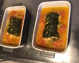 Une image de l'étape 11 de Pavés de saumon frais à l ail des ours,tomate rose et bouillon maison.