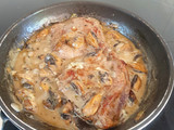 Beef fillet in creamy mushroom and gorgonzola sauce