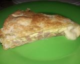 Foto del paso 6 de la receta: Tarta de jamón y queso con colitas de fiambre