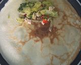 Une image de l'étape 3 de Mes Crêpes aux Brocolis, Dés de Poulet, Poivrons, Oignon et Échalotes.