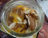 A picture of step 2 of Mango coconut overnight jar.