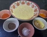A picture of step 4 of Karhi pakora with curry leaves.