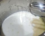 A picture of step 2 of Eggless Whole wheat Vanilla cake with white chocolate ganache.