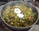 A picture of step 4 of Avarakkai curry (flat beans).