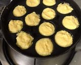 A picture of step 3 of Ram ladoo in Appe pan.
