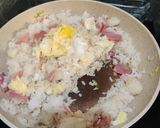 A picture of step 4 of Ham Fried Rice (ハムチャハン).