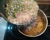 Φωτογραφία βήματος 10 της συνταγής Spaghetti με αρακά, χωριάτικο λουκάνικο και κρέμα γάλακτος