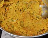A picture of step 2 of Stuffed Besan Chilla with veggies.