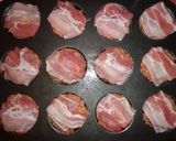 Baconbe göngyölt fasírt főtt tojással töltve recept fázis 8 fotója