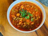 خورشت لوبیا سبز با سینه مرغ