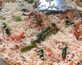 A picture of step 4 of Vegetable Fried Rice.