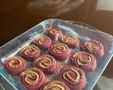 A picture of step 10 of Pillowy Red Velvet Cinnamon Rolls.