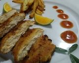 A picture of step 6 of Crispy Panko Chicken Breast😍😋.