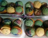 A picture of step 7 of Rainbow cupcakes# cupcakes contest#.