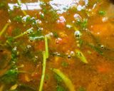 A picture of step 3 of Chota halkkusha (thumbai) rasam.