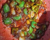 A picture of step 5 of Chilli Chicken.