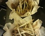 A picture of step 4 of Bean shoot cakes, makes 16 cakes.