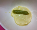 A picture of step 2 of Toast with Wasabi Mayonnaise Bacon and Green Onion.