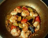 A picture of step 6 of Kimchi Sweet Vinegar Stir Fry with Shrimp and Eggplant.