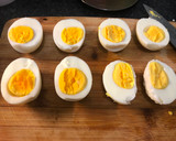 A picture of step 1 of Tarragon Deviled Eggs.