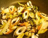A picture of step 3 of Butter Stir-Fried Chikuwa with Shio-Konbu.