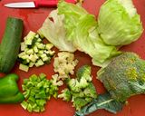 A picture of step 1 of Green Veg Salad.