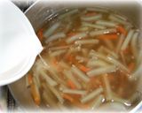 A picture of step 3 of Hot and Sour Soup with Cabbage Stalks.