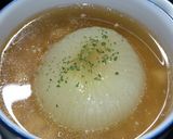 A picture of step 9 of Chinese Soup with Ground Chicken and a Whole Onion.