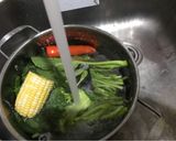 รูปขั้นตอนการทำที่ 1 ของ ราดหน้าเต้าหู้งาดำ เน้นผัก (เจ)🌽🥬🥦🥕 กินเจแบบสุขภาพดี