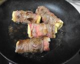 A picture of step 4 of Cheap Meat Is Transformed! Meat-Wrapped Fried Aburaage.