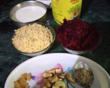 A picture of step 1 of Beatroot Halwa.