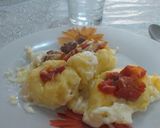Foto del paso 6 de la receta: Bolas de patata rellenas de albóndigas con crema bechamel