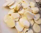 A picture of step 1 of Holmstead Cookin': Baked Onion & Garlic Scalloped Potates.