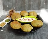 A picture of step 7 of Palak(Spinach) Masala Puri.