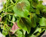 A picture of step 1 of Amaranth Stir fry.