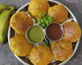 A picture of step 6 of Raw Banana poori.