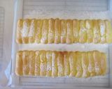 A picture of step 14 of Peach Bavarois Charlotte Cake.