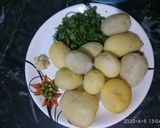 A picture of step 1 of Aloo-tikki stuff with paneer.