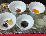 A picture of step 1 of Ginger Turmeric tea. (kadha).