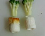 A picture of step 1 of Hair-sprouted Chikuwa for Bentos [Charaben].