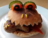 A picture of step 6 of Vickys Halloween Man-Eating Bun Decorating Idea.