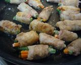 A picture of step 6 of Great for Bentos too! Vegetable and Pork Rolls Marinated in Nanban Sauce.