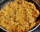 A picture of step 7 of Soya Chunk keema.