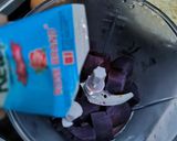 Foto langkah ke 2 dari resep Cake Ubi Ungu Topping Kurma Snack Mpasi.