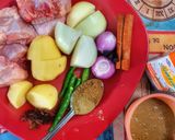 Gambar langkah 1 resipi Ayam masak kurma.