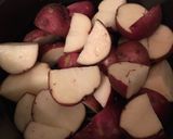 A picture of step 1 of Sheet pan shrimp boil.