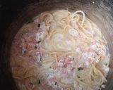 Foto del paso 4 de la receta Espaguetis con crema de queso y jamón