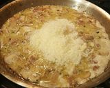 A picture of step 18 of Roast Chicken Thighs in a Sautéed Mushroom Parmasan Garlic Cream.